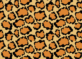 Leopard texture. Seamless print with wild animal skin. Leopard or cheetah nature design pattern. Wild animal skin print. Vector illustration background