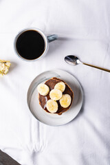 delicious light breakfast in bed