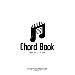 Chord book logo design template isolated on white background