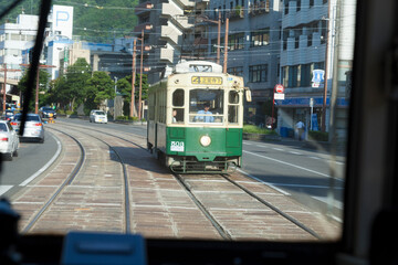 Naklejka premium 長崎の路面電車