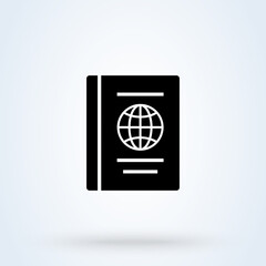 International passport sign icon or logo. Travel concept. passport visa vector illustration.