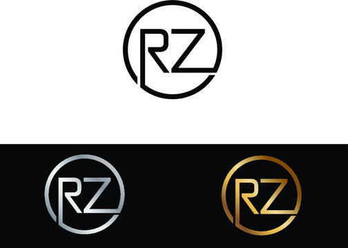 RZ circle Shape Letter logo Design.