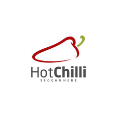 Chili logo design vector template, Red Chili Illustration, Symbol Icon
