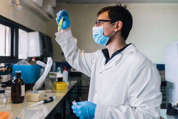 Male Scientist Working in Laboratory