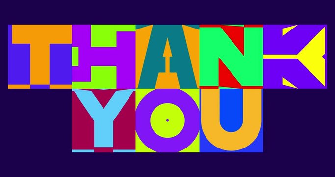 To say thank you background in typographical style, thank you banner animated.