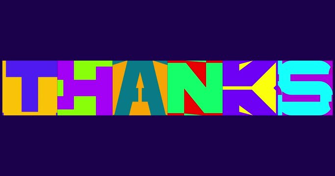 To say thank you background in typographical style, thank you banner animated.