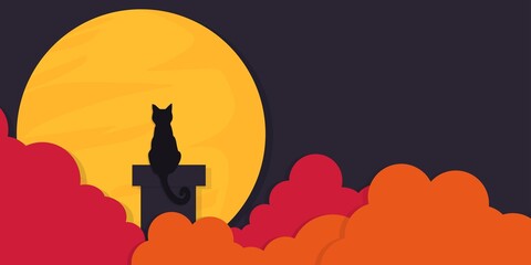 Halloween background in paper cut and paper art style. A perfect vector background for your design assets and banners.