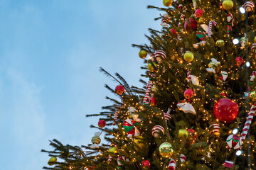 Illuminated christmas tree background