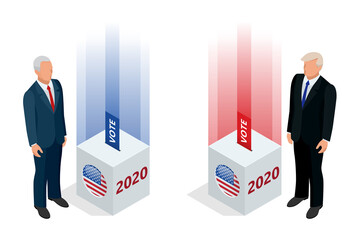Election day. Usa debate of president voting 2020. Election voting poster. Vote 2020 in USA, banner design. Political election campaign