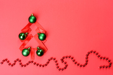 Christmas bright colored decorative background with New Year decorations