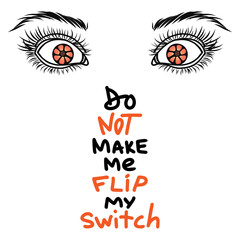 Vector illustration of a woman's orange eyes