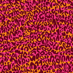 Zebra leopard print. African animal skin print fur texture background mixed with wavy artistic stripes. Striped geometric vector seamless pattern.
