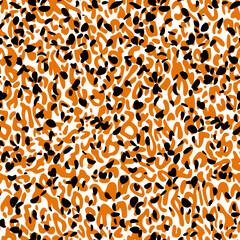 Leopard print design. African animal skin print fur texture background. Vector seamless pattern.