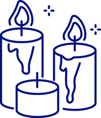 line icon, Hygge, three candles