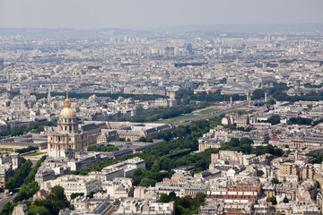 Fototapeta premium Golden dom of the Invalides, Paris panorama.