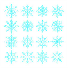Fototapeta na wymiar set; snowflake; vector; december; design; holiday; cold; winter; isolated; icon; snow; christmas; collection; season; weather; symbol; illustration; silhouette; traditional; frozen; new; xmas; element