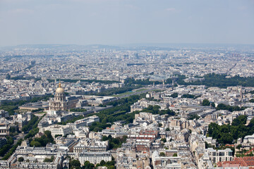 Fototapeta na wymiar Golden dom of the Invalides, Paris panorama.