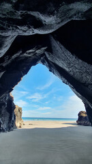 natural cave at the beach playa de la canter&iacute;a, Orzola, Lanzarote