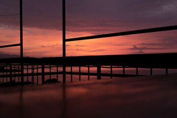 Fototapeta na wymiar sunrise view from the gazebo