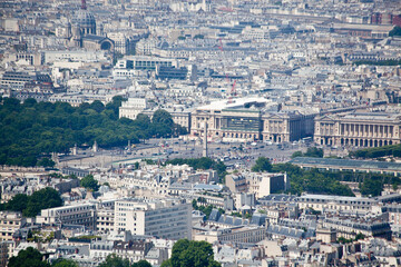 Fototapeta na wymiar Panorama of Paris from Montparnase Tower, France.