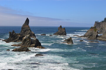 Hiking and camping in the enchanting forest around Shi Shi Beach on the Olympic Peninsula of Washington State, USA