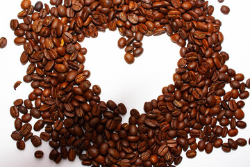 coffee beans on white background