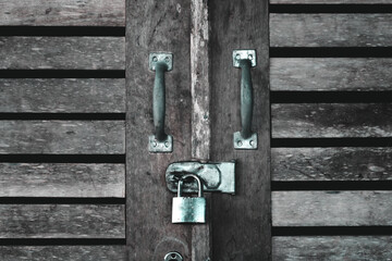 old wooden door with lock