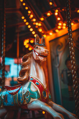 Fototapeta na wymiar Old vintage carousel horse 