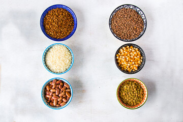 Healthy grains and beans, full of vitamins