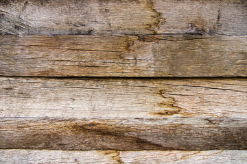 Fototapeta premium Wooden wall material background and texture, pattern of the wood. Horizontal lines.