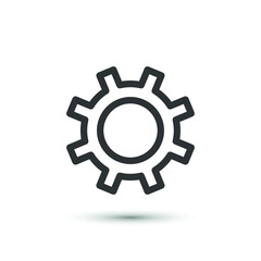 Vector settings icon. Wheel symbol. For design, web site design, logo, app, UI.