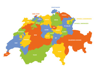 Canton of Switzerland map