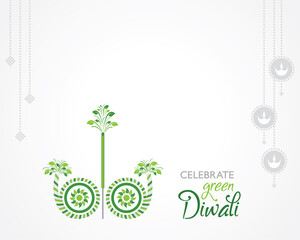 Greeting for celebrate green diwali concept