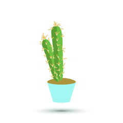 Vector cactus icon. Plant in pot symbol. For design, web site design, logo, app, UI.