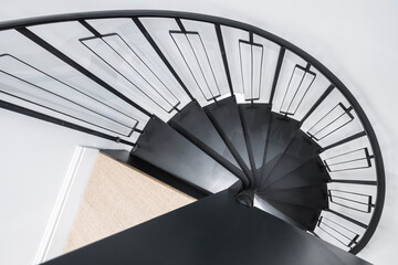 spiral staircase in black