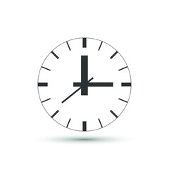 Clock icon in flat style. Vector time symbol for your web site design, logo, app, UI.