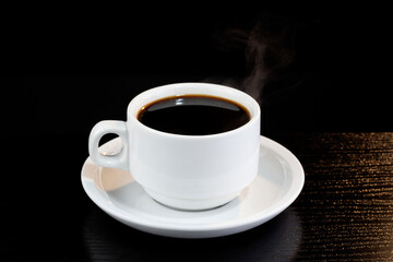 Studio shot of a hot cup of coffee.