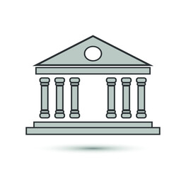 Fototapeta premium Vector courthouse icon. Classic building symbol. For design, web site design, logo, app, UI.