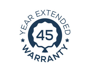 45 Years Warranty images, 45 Year Extended Warranty logos