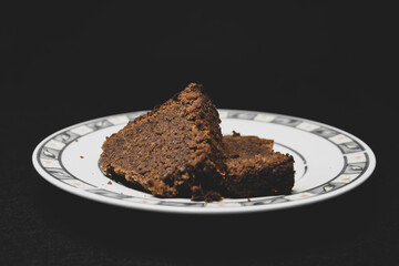 a piece of homemade chocolate cake