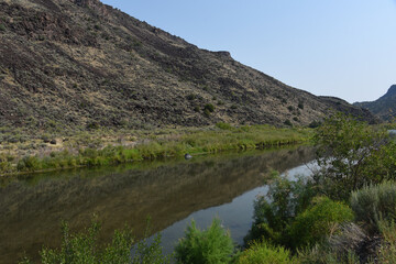 Fototapeta na wymiar New Mexico- Mountain Reflected in the Rio Grande River