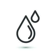 Obraz premium Water drops icon in flat style. Vector liquid, water symbol for your web site design, logo, app, UI.