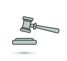 Vector gavel icon. Judge symbol. For design, web site design, logo, app, UI.