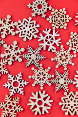 Christmas holiday background with snowflakes. Vertical photo