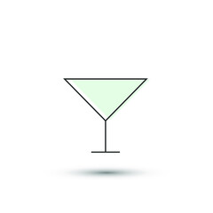 Vector martini glass icon. Drink alcoholic cocktail symbol. For design, web site design, logo, app, UX/UI 
