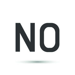 Vector no sign icon. Text symbol. For design, web site design, logo, app, UI.