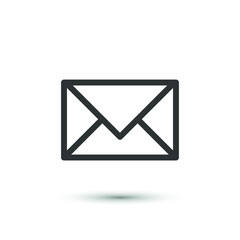 Vector paper envelope icon. Post, letter symbol. For design, advertising banner
