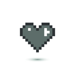 Fototapeta premium Vector pixel heart icon. Love symbol. For design, web site design, logo, app, UI.