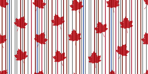 Red maple seamless pattern for fabric, wallpaper and any kind of surfaces.