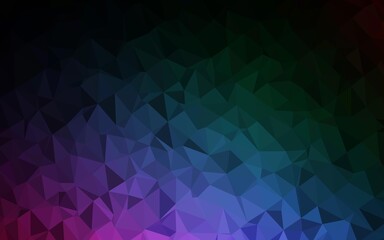 Fototapeta premium Dark Multicolor, Rainbow vector polygonal pattern.